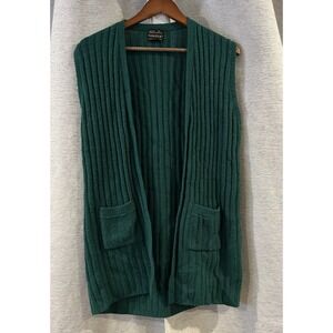 Vtg Wintuk Cardigan Sweater‎ Vest Womens Green  Whimsigoth Acrylic